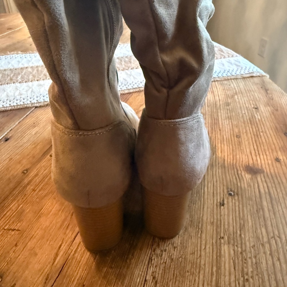 Journee Collection Tan Over the Knee Boots - Picture 2 of 4